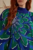 Blue Maxi Flower Knit Dress(MAXI FLOWER BLUE,XXS)
