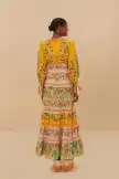 Mixed Delicate Flowers Long Sleeve Maxi Dress(DELICATE FLOWERS STRIPES,XXS)