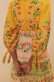 Mixed Delicate Flowers Long Sleeve Maxi Dress(DELICATE FLOWERS STRIPES,XXS)