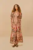 Pink Garden Delight Short Sleeve Maxi Dress