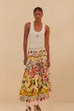 Pink Garden Terrace Organic Cotton Midi Skirt