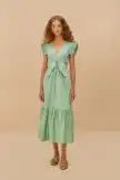 Light Green Butterfly Cut-Out Midi Dress