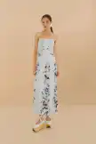 Off-White Mystic Blue Lotus Dreamscape LENZING™ ECOVERO™ Euroflax™ Midi Dress