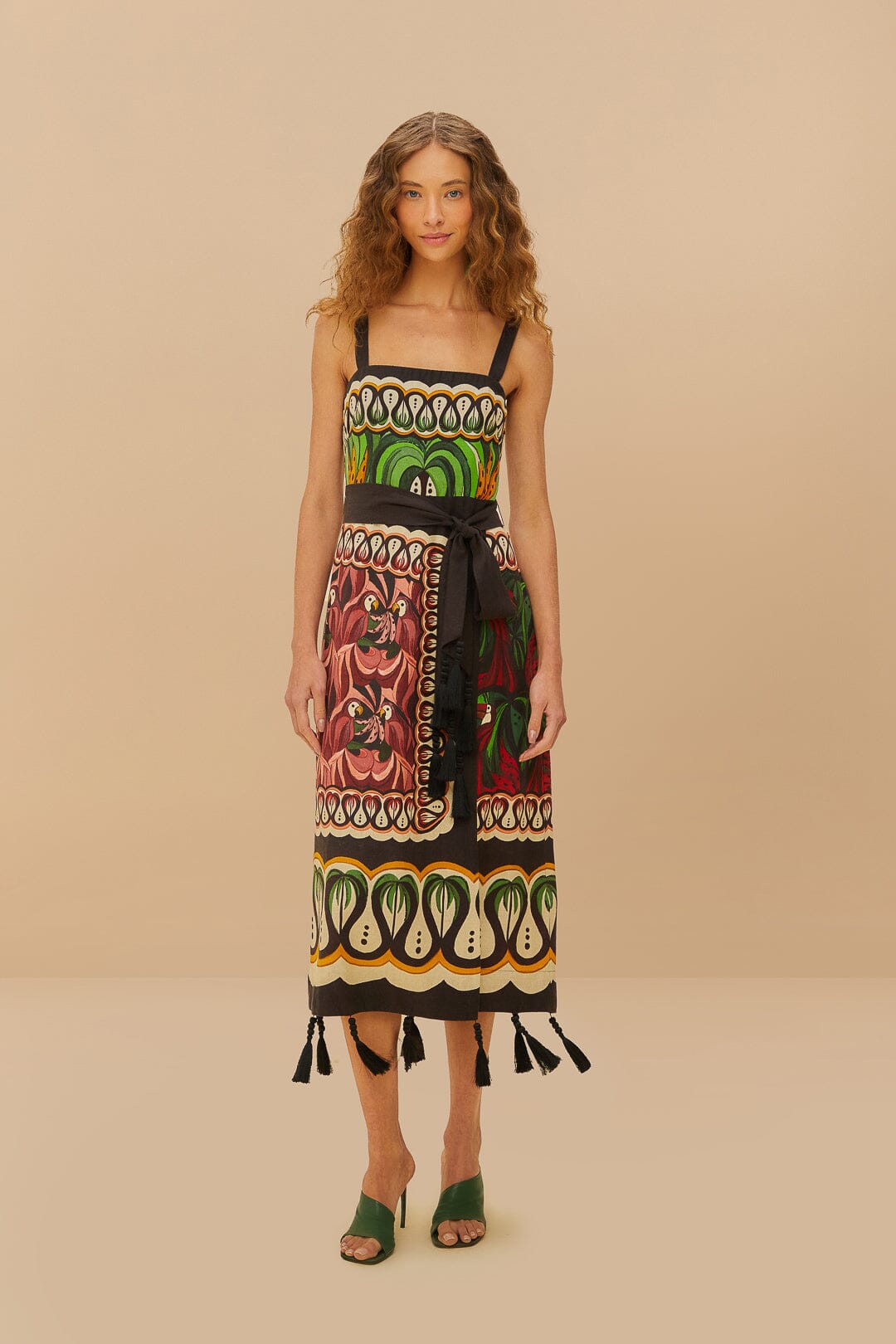 Off-White Coconut Tree Flow LENZING™ ECOVERO™ Euroflax™ Dress