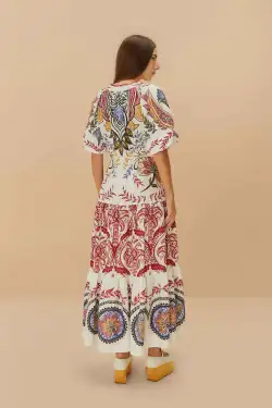 Tropical Camafeu Boho Glam LENZING™ ECOVERO™ Euroflax™ Maxi Dress(TROPICAL BOHO MIX,XXS)