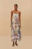 Off-White Boho Glam Loopy Trim Maxi Dress