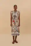 Off-White Boho Glam Midi Dress