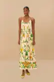 Pink Botanical Beauty LENZING™ ECOVERO™ Euroflax™ Maxi Dress