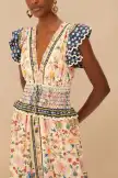 Cream Superbloom Tapestry Maxi Dress(SUPERBLOOM TAPESTRY CREAM,XXS)