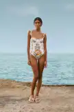 Off-White Sweet Bloom Bouquet One-Piece Swimsuit