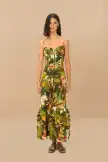 Multicolor Botanical Forest LENZING™ ECOVERO™ Euroflax™ Midi Skirt