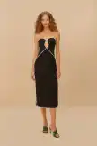 Black And White Cut-Out Midi Dress