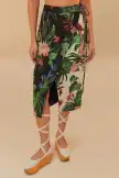 Mixed Midnight Macaw Fiesta LENZING™ ECOVERO™ Euroflax™ Midi Skirt(MIDNIGHT MACAW FIESTA MIX,XXS)