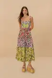 Mixed Bougainvillea Sleeveless Maxi Dress