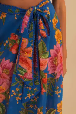 Blue Summer Fruit Midi Skirt(SUMMER FRUIT BLUE,XXS)
