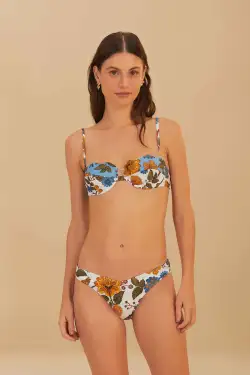 Blue Garden Scarf Reversible Bikini Bottom