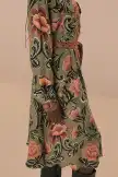 Arabesque Floral Green Midi Dress(ARABESQUE FLORAL GREEN,XXS)