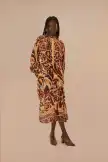 Cream Toucans Scarf Maxi Dress