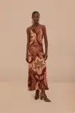 Burgundy Leopard Paisley LENZING™ ECOVERO™ Viscose Maxi Slip Dress