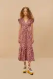 Brown Tiny Yard Butterfly Midi Dress