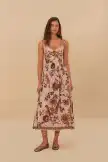 Pink Tropical Landing Lace Midi Dress