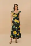 Black Alice Flowers Maxi Dress
