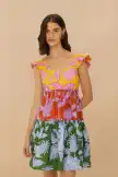 Mixed Tropical Swing Mini Dress