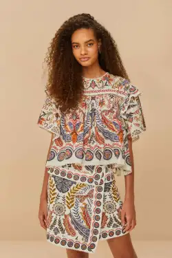 Off-White Boho Glam Mini Skirt