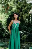 Green Fish Top LENZING™ ECOVERO™ Euroflax™ Maxi Dress