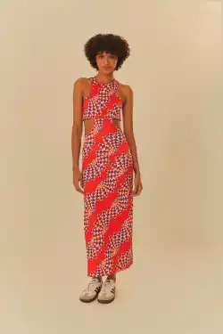 Adidas Farm Psychedelic Wave Red Dress