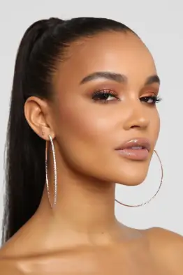 Dayna Rhinestone Hoop Earrings