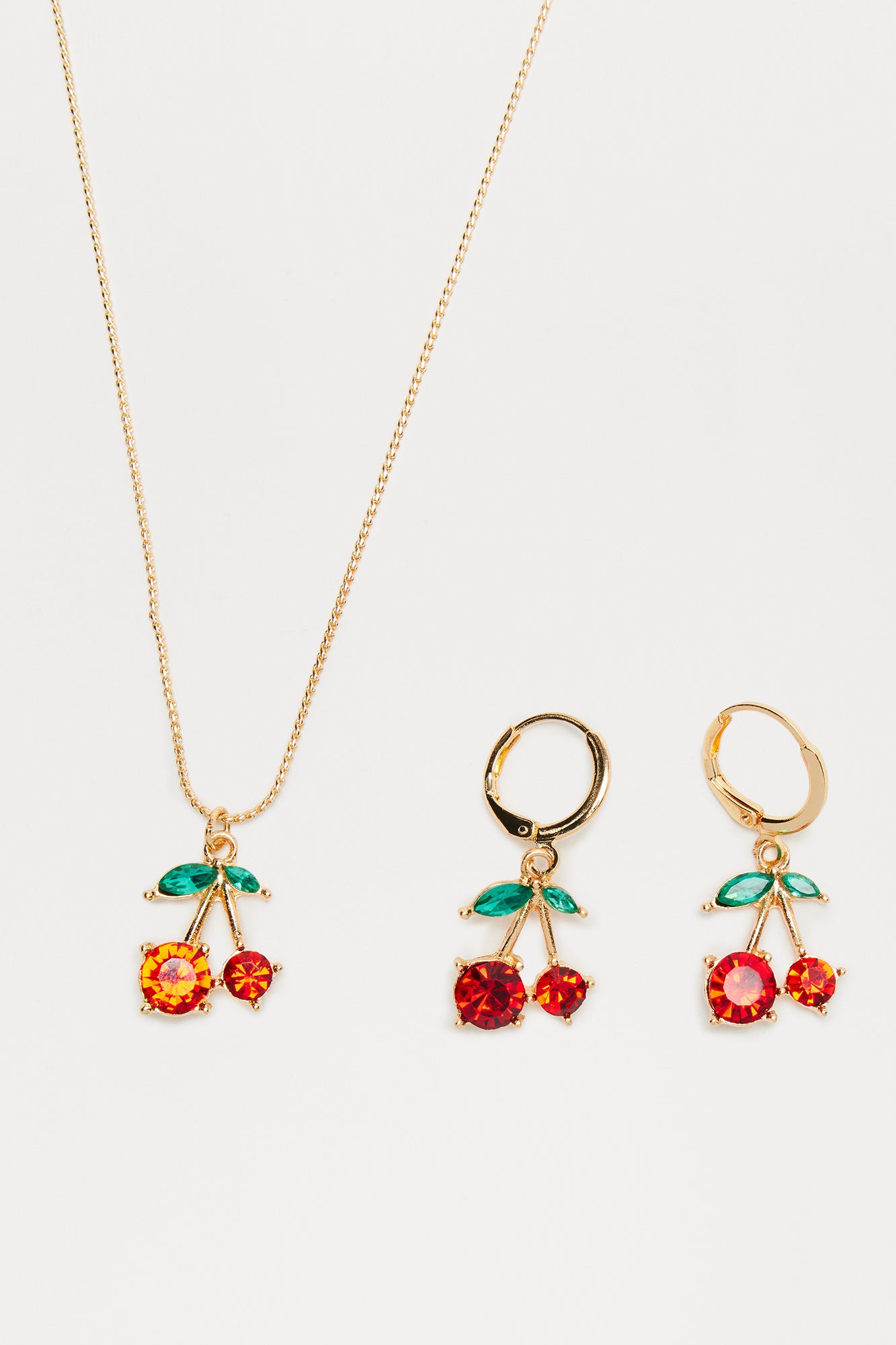 Cherry Cutie Necklace And Earrings Set