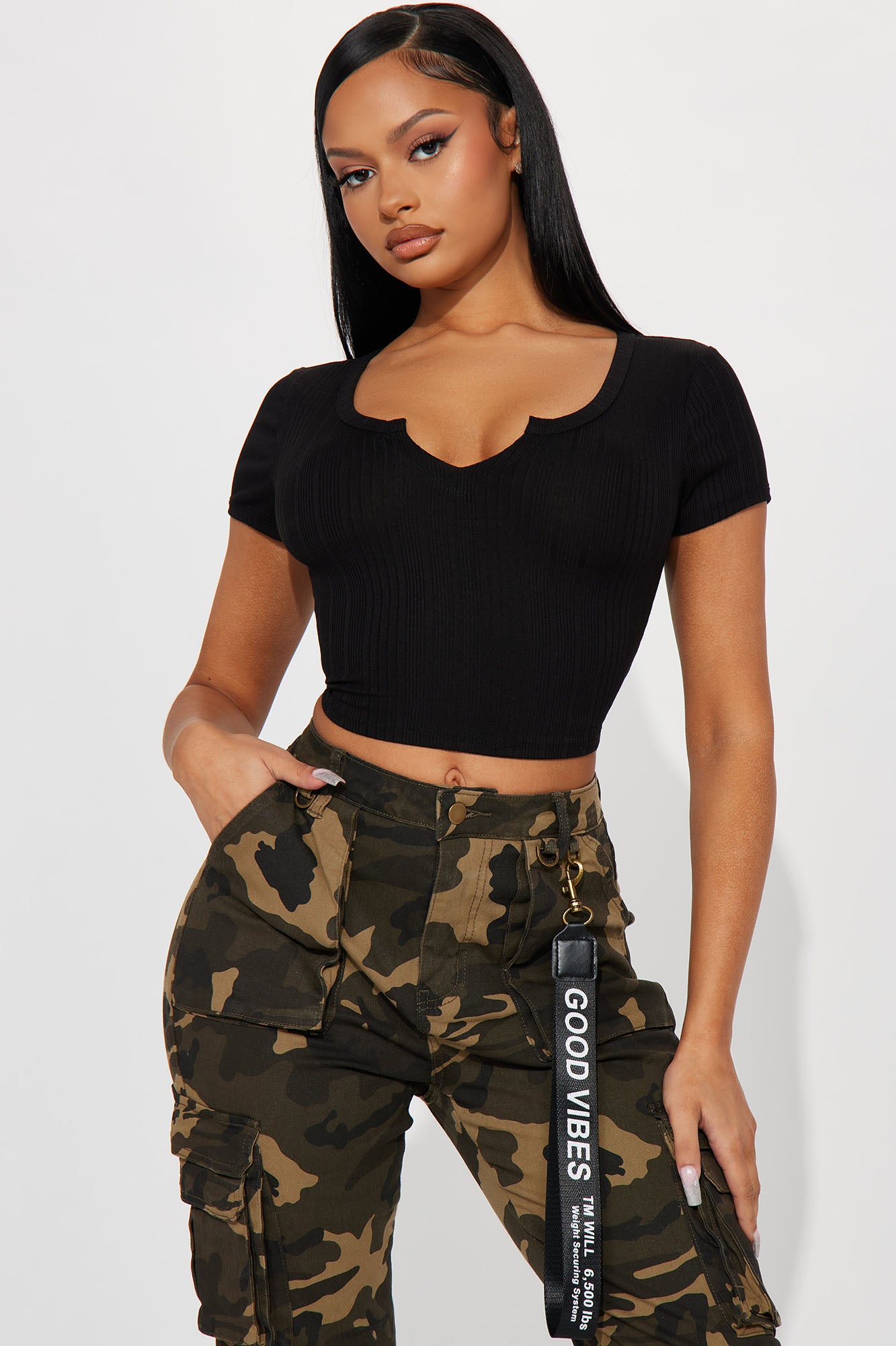 Bailey Ribbed Notched Top