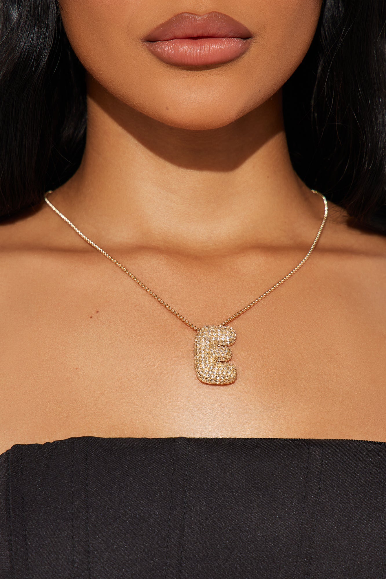 Bubble Letter E Necklace