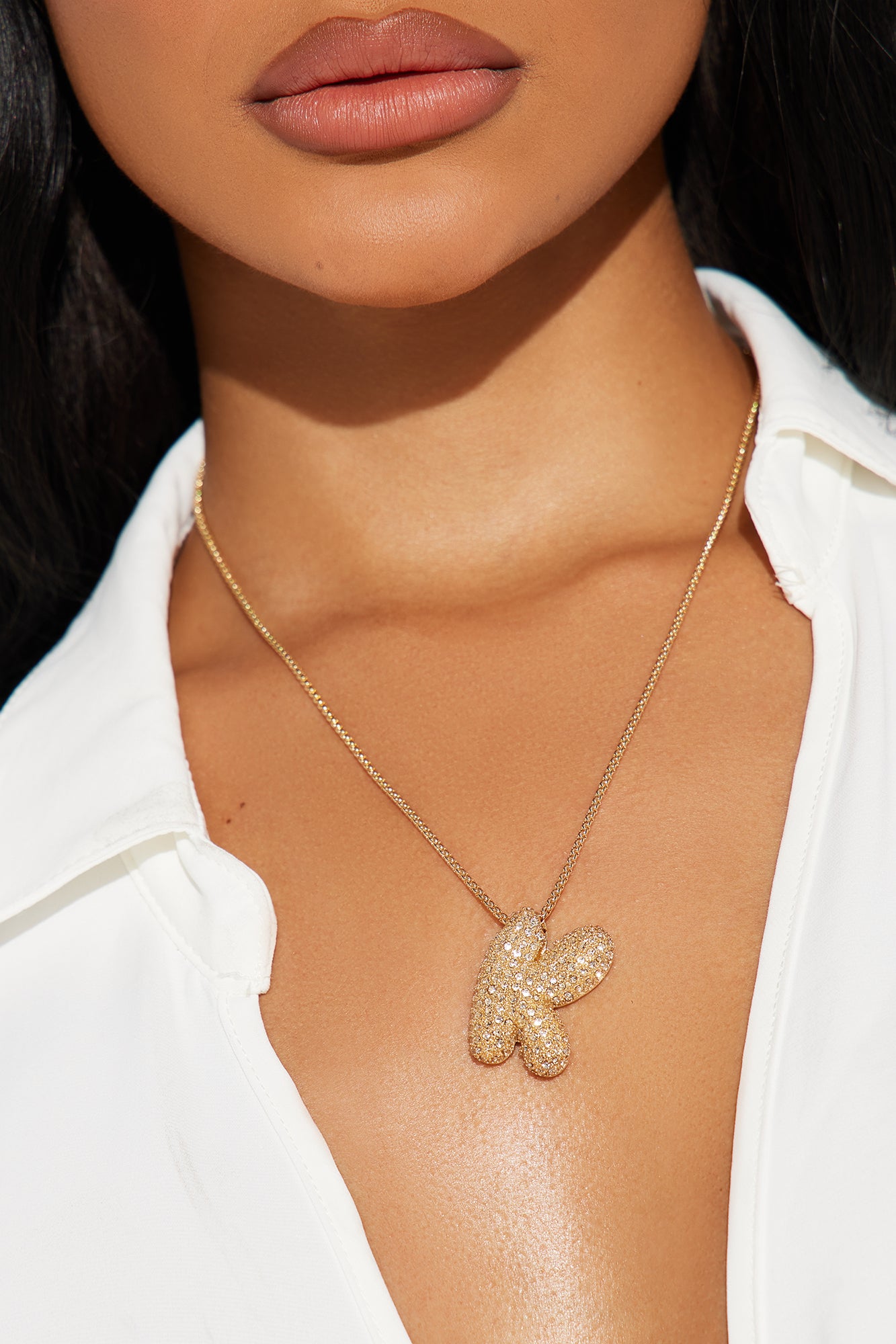 Bubble Letter K Necklace