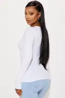 Elana Ribbed Top(White,S)