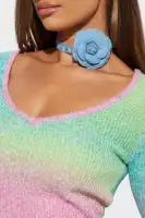Denim Baby Floral Choker
