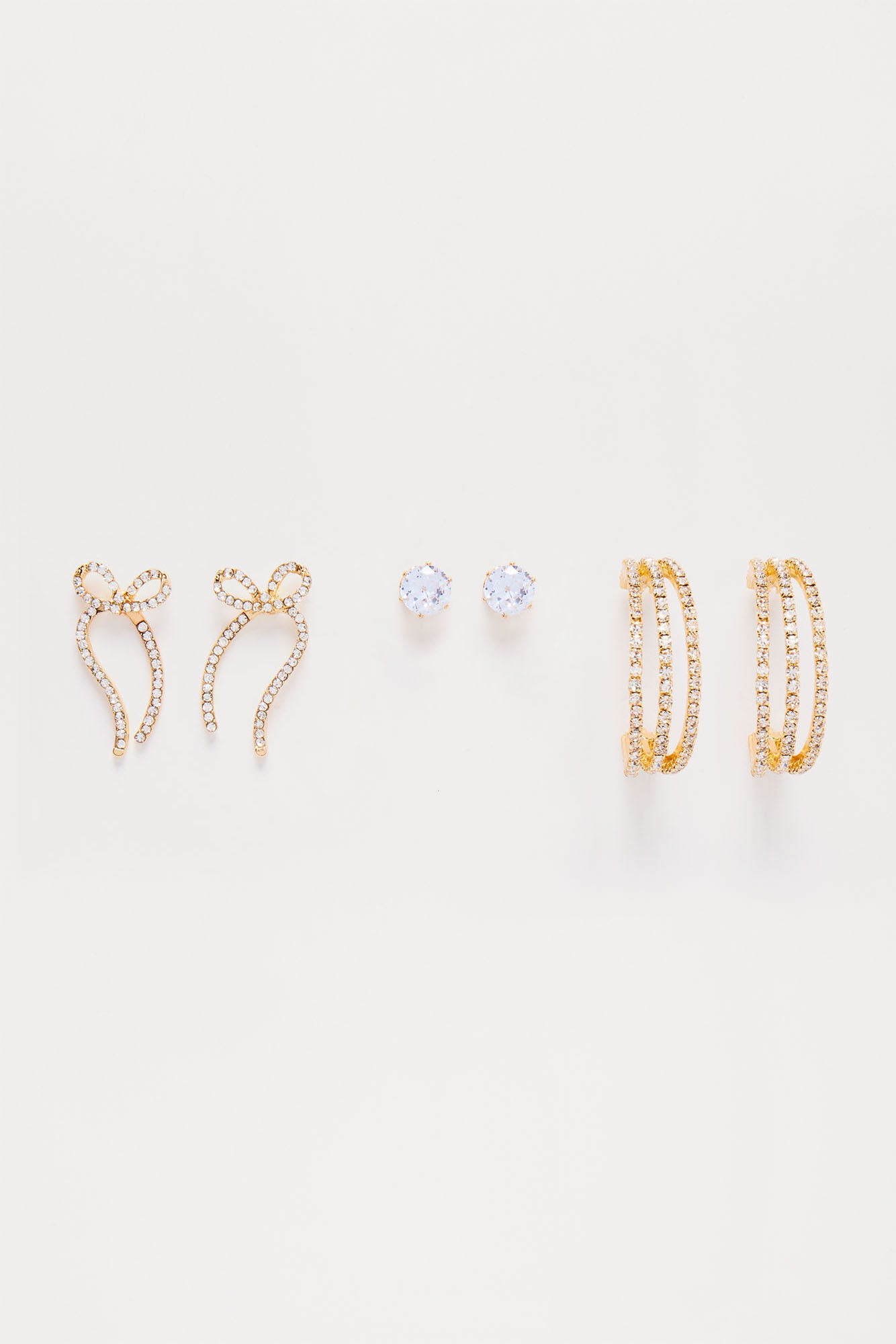 Shiny Bright Girl 3 Pair Earring Set 