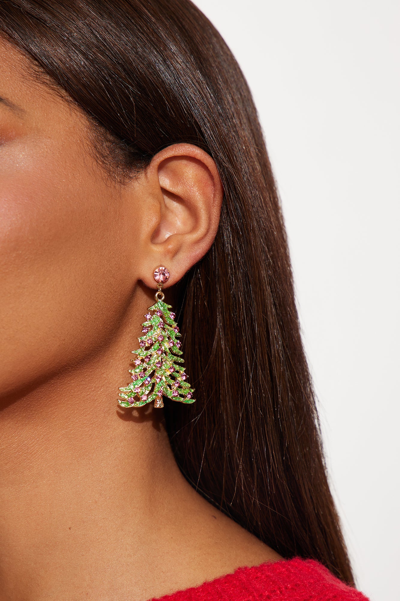 A Pink Christmas Earrings