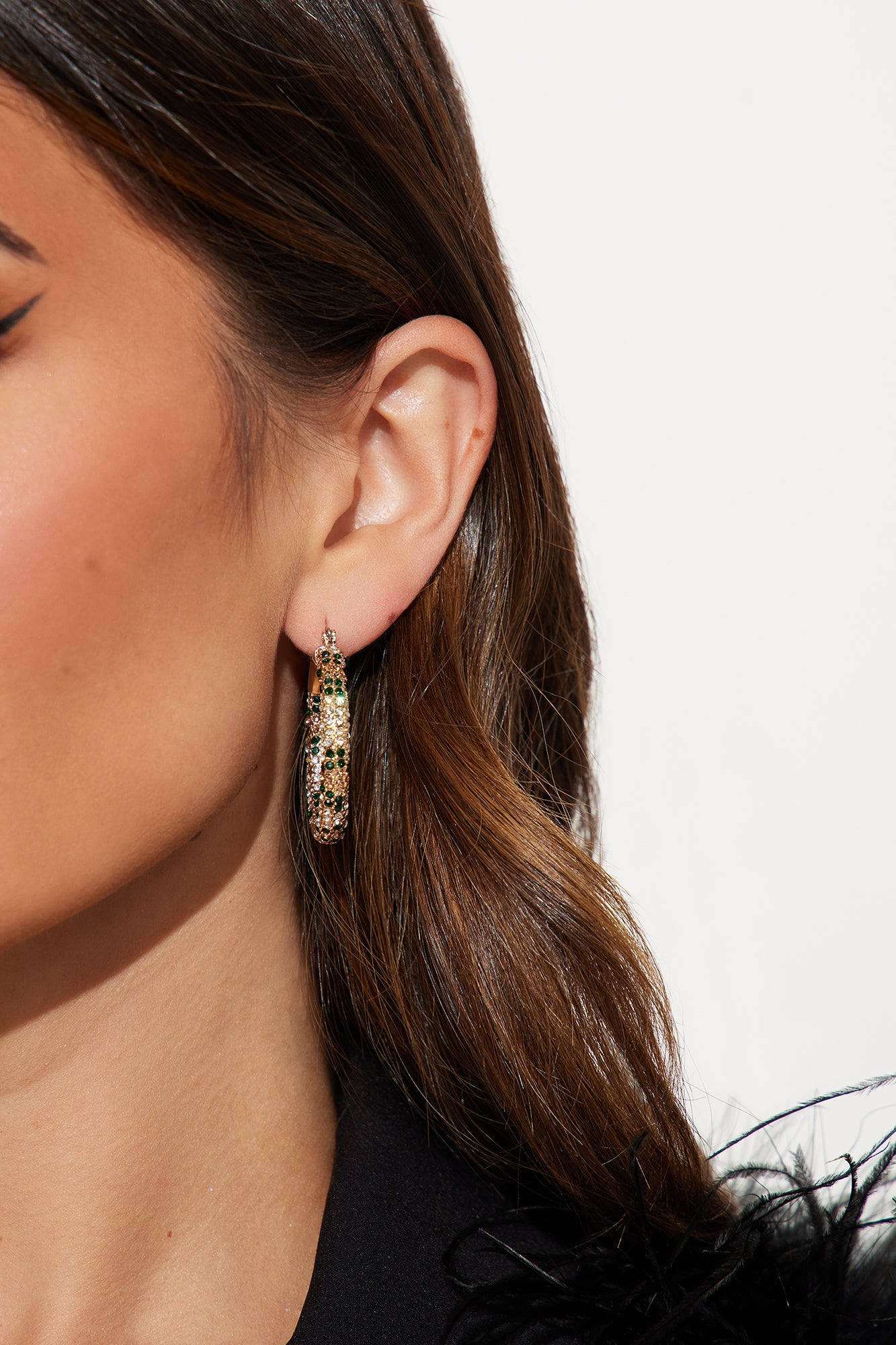 Annie Rhinestone Hoop Earrings