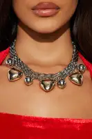 Two Tone Heart Choker