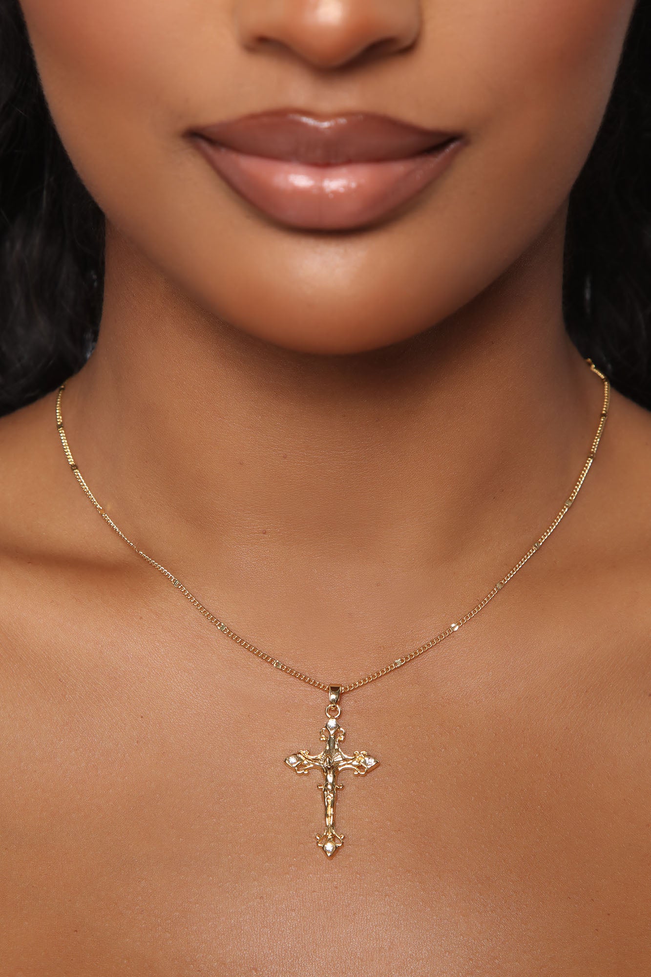 14K Gold Plated Cross Necklace