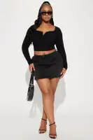 Anaya Ribbed Top(Black,XS)