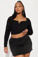 Anaya Ribbed Top(Black,XS)