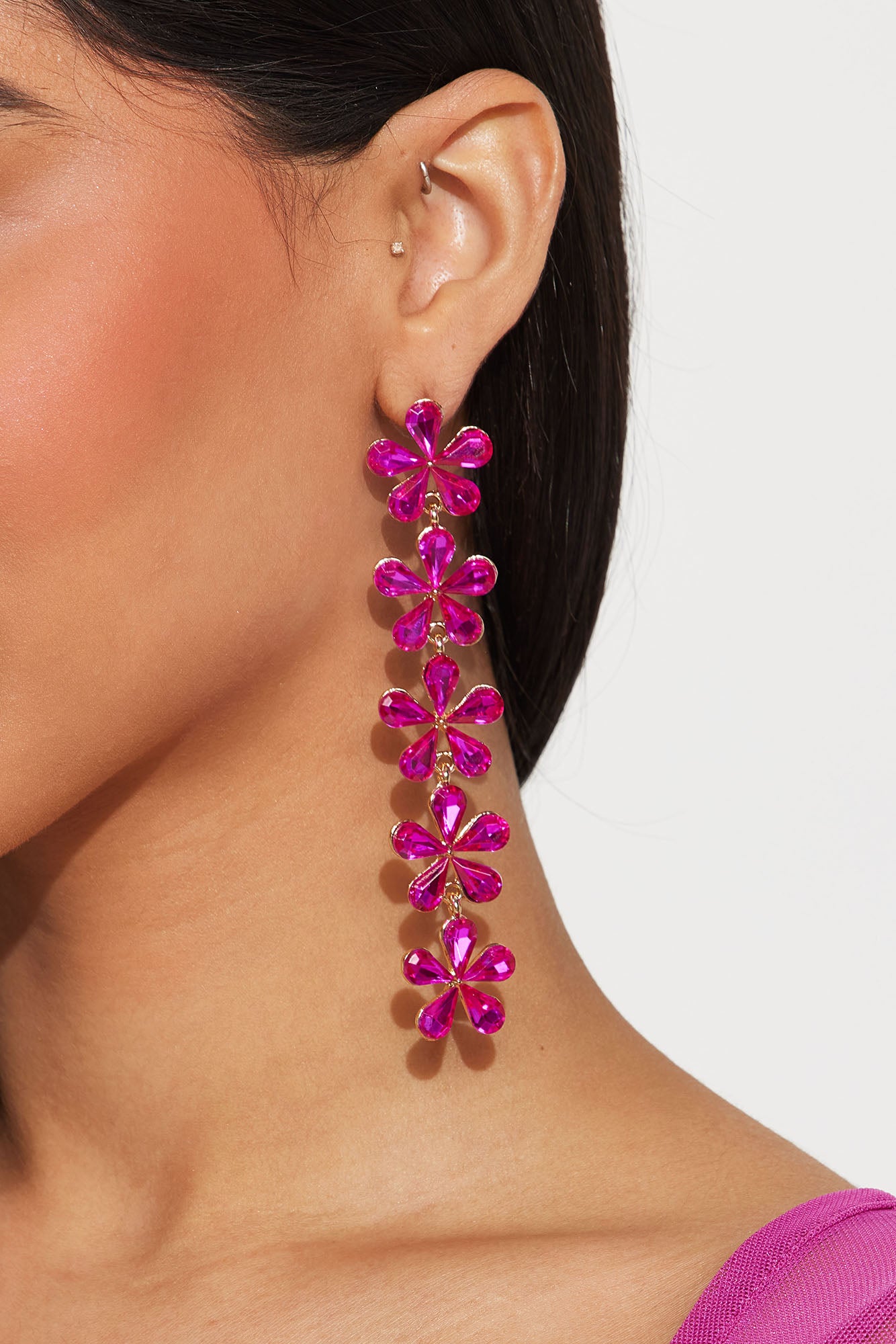 Flower Girl Linear Earrings