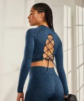Adapt Animal Seamless Lace Up Back Top