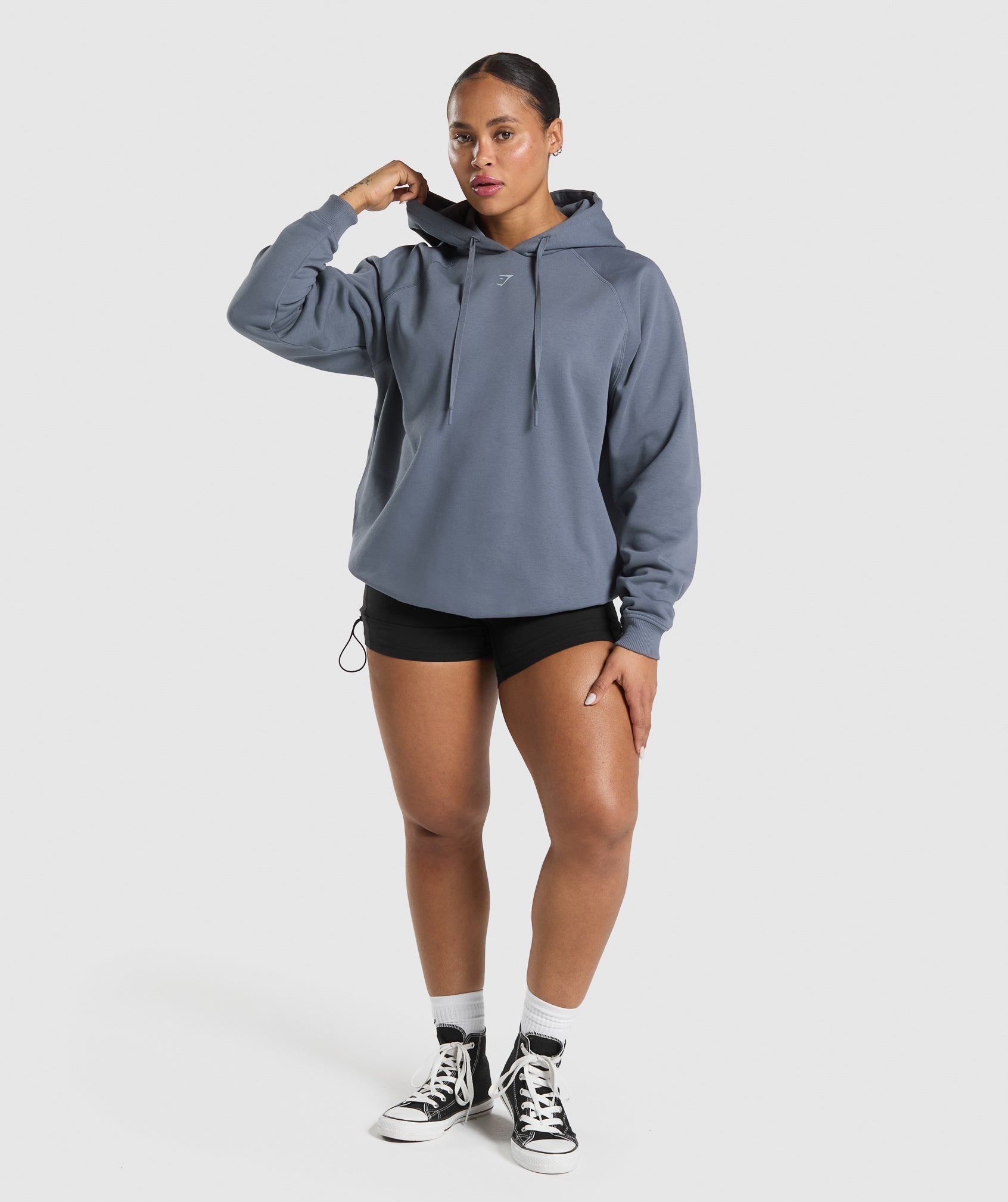 Gym Bunny Oversized Hoodie(Iron Blue,XXS)