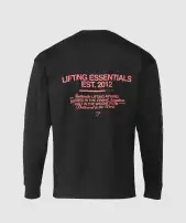 Metal Lifting Graphic Long Sleeve T-Shirt(Black,3XL)