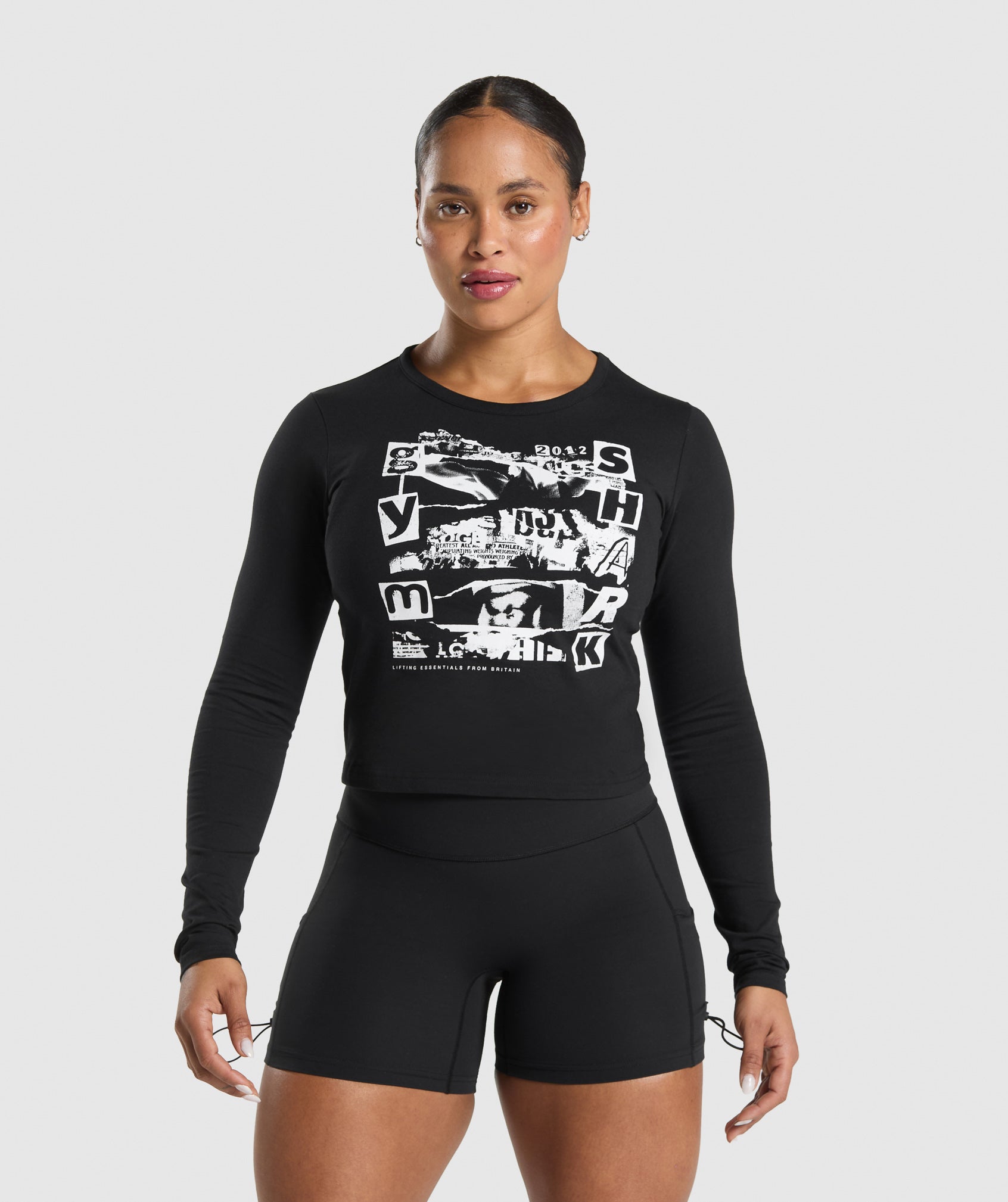 Punk Graphic Long Sleeve Midi Top