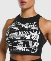 Punk Cropped Tank(Black,XXS)